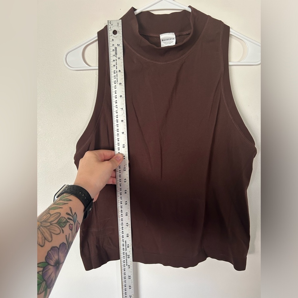 Brown Athleta Cropped Tank Size Large - Picture 2 of 6